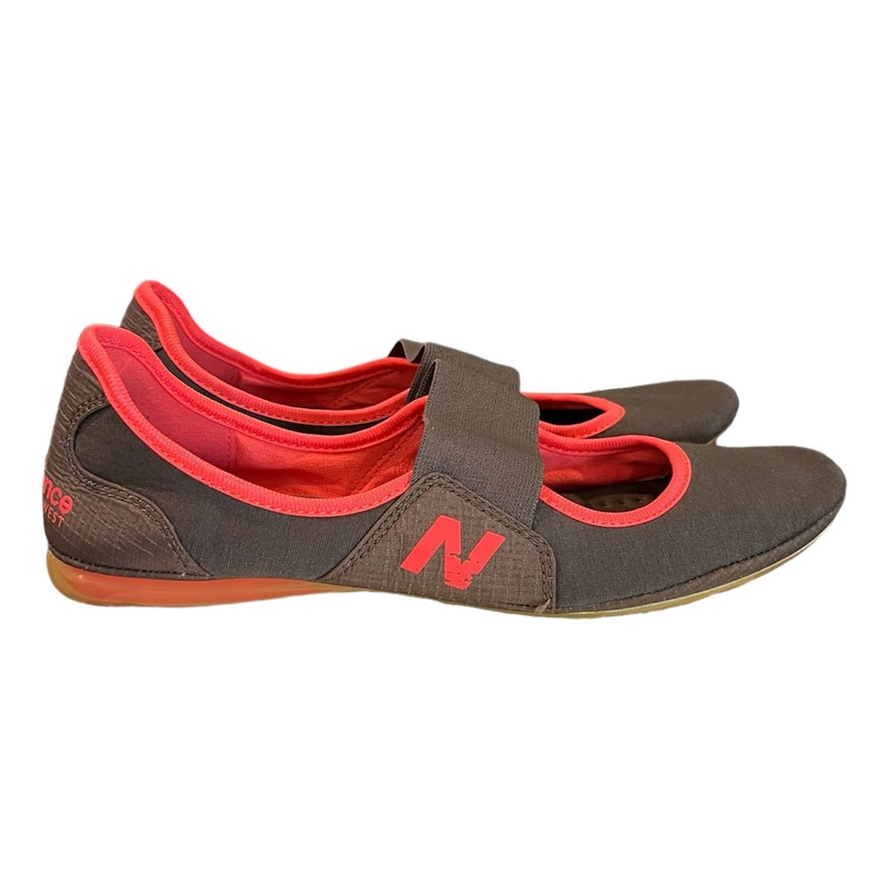 New Balance NWS For Nine West Comfort Mary Jane Ballet Flats Sz 7.5 Gray/Salmon